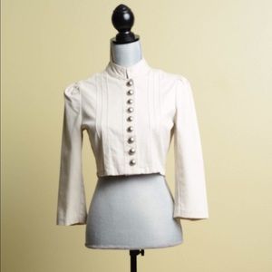 Crop Jean material Jacket, military, oatmeal color